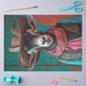 Decoupage Whimsical Western Dressed Goat Seidenpapier (Basteln)