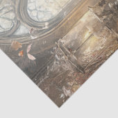 Decoupage Whimsical White Barole Owl Books Artwork Seidenpapier (Ausschnitt)