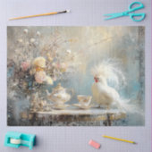 Decoupage Whimsical White Bird Französisches Tee-P Seidenpapier (Basteln)