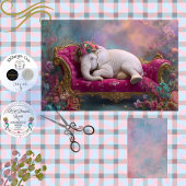 Decoupage Whimsical White Elephant Chaise Lounge  Seidenpapier