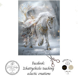 Decoupage Whimsical White Embellished Pferd Seidenpapier