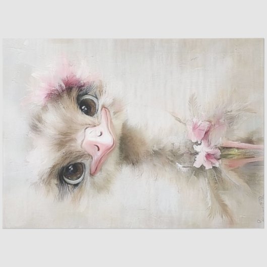 Decoupage Whimsical White Graceful Strauß Pink Seidenpapier (Vorderseite)