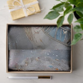 Decoupage Whimsical White Horned Gemstones geschmü Seidenpapier (Geschenk)