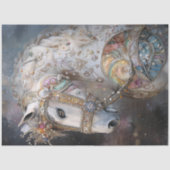 Decoupage Whimsical White Horned Gemstones geschmü Seidenpapier (Vorderseite)