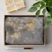 Decoupage Whimsical White Unicorn Golden Patterns Seidenpapier (Geschenk)