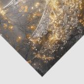 Decoupage Whimsical White Unicorn Golden Patterns Seidenpapier (Ausschnitt)