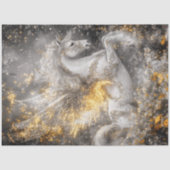 Decoupage Whimsical White Unicorn Golden Patterns Seidenpapier (Vorderseite)