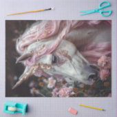 Decoupage Whimsical White Unicorn Pink Mane Seidenpapier (Basteln)