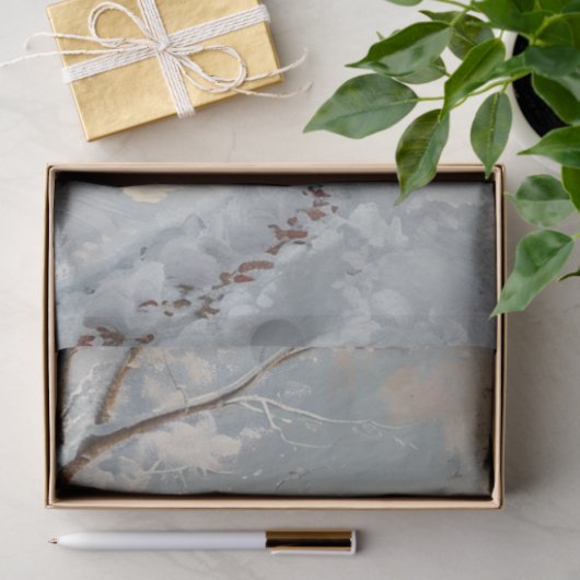 Decoupage Whimsical Winter Church Red Wagon Seidenpapier (Geschenk)