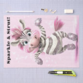 Decoupage Whimsical Zebra White & Funkelnd Zuni Seidenpapier (Handwerk)