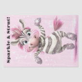 Decoupage Whimsical Zebra White & Funkelnd Zuni Seidenpapier (Vorderseite)
