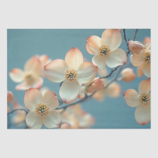 Decoupage White Dogwood Tree Blume Seidenpapier (Vorderseite)