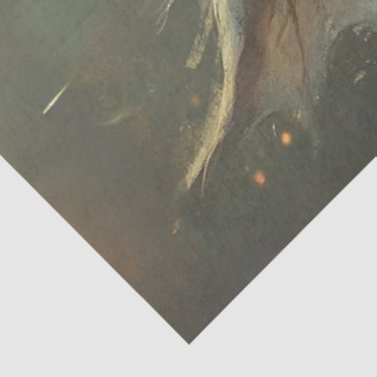 Decoupage White Furred Little Creature & Dandela Seidenpapier (Ausschnitt)