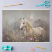 Decoupage White Horse Wildblume Field Seidenpapier (Basteln)