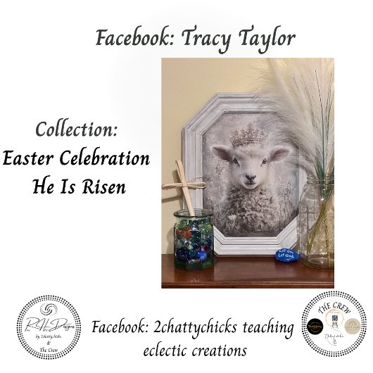 Decoupage White Lamb Easter Sunday Ornate Crown Seidenpapier