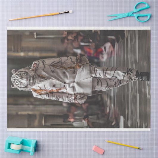 Decoupage White Lion Fashion Show Seidenpapier (Basteln)