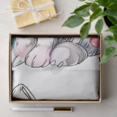 Decoupage White Oaster Rabbit Blume Seidenpapier (Geschenk)
