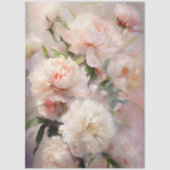 Decoupage White & Pink Peongs Wasserfarben Kunst Seidenpapier (Vorderseite)