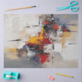 Decoupage White, Red, Black, Blue Gray Abstrakt Seidenpapier (Basteln)