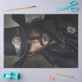 Decoupage Wild West Lawman Dressed in Black Seidenpapier (Basteln)