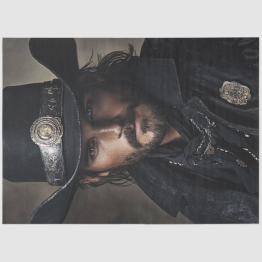 Decoupage Wild West Lawman Dressed in Black Seidenpapier (Vorderseite)