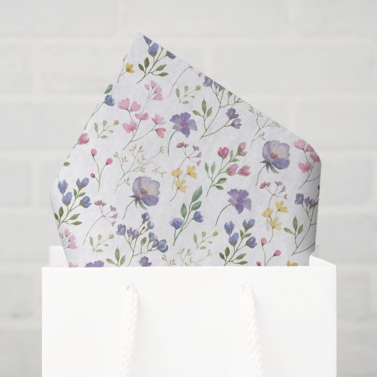 Decoupage Wildblumen Blumenrosa Geburtstagsparty Seidenpapier (Geschenktüte)