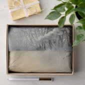 Decoupage Winter Scene Red Barn Cardinal Snow Seidenpapier (Geschenk)