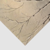 Decoupage-Winterszene Rote Scheune Kardinal Schnee Seidenpapier (Ausschnitt)