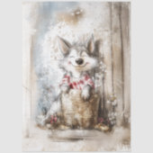 Decoupage-Wolf-Charakter-Geschichtenbuch im Wald Seidenpapier (Vorderseite)