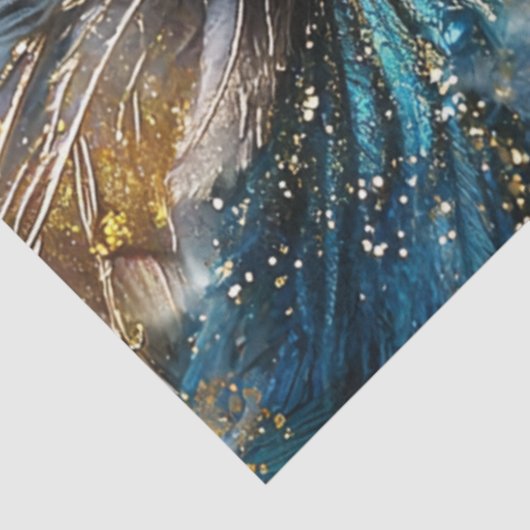 Decoupage Woman Intricate Headpiece Tees Gold Seidenpapier (Ausschnitt)