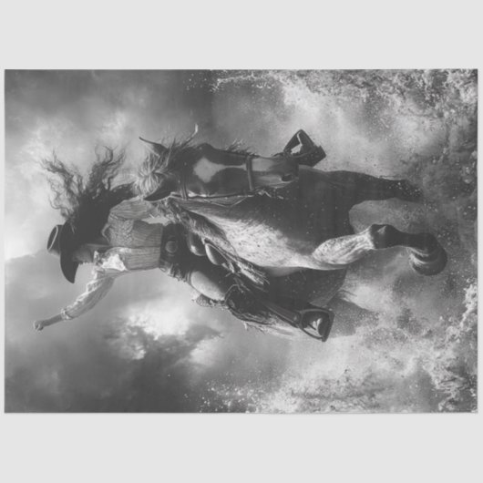 Decoupage Woman Reitpferd Seidenpapier (Vorderseite)