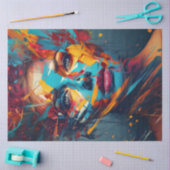 Decoupage Woman's Abstrakt Mixed Media Painting Seidenpapier (Basteln)