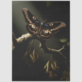 Decoupage Woodland Moth Illustration Seidenpapier