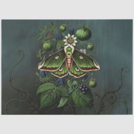 Decoupage Woodland Moth Illustration Seidenpapier