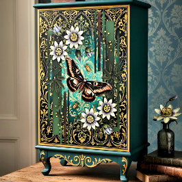 Decoupage Woodland Moth Illustration Seidenpapier