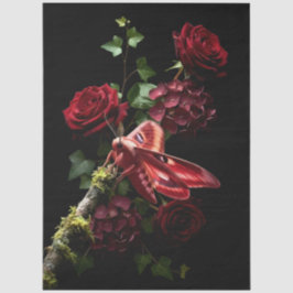 Decoupage Woodland Moth Illustration Seidenpapier