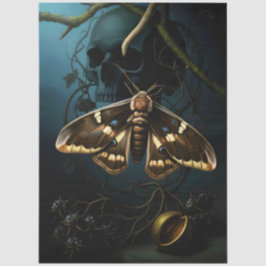 Decoupage Woodland Moth Illustration Seidenpapier