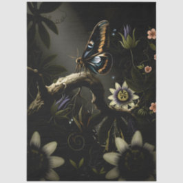 Decoupage Woodland Moth Illustration Seidenpapier