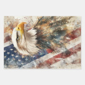 Decoupage Wrapping Paper American Flag Eagle Geschenkpapier Set (Vorderseite 3)
