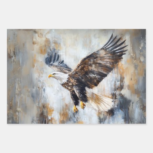 Decoupage Wrapping Paper American Flag Eagle Geschenkpapier Set (Vorderseite 2)