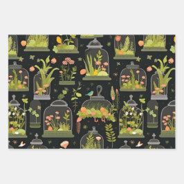 Decoupage Wrapping Paper Terrariums Set 3 Geschenkpapier Set