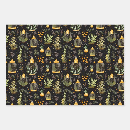 Decoupage Wrapping Paper Terrariums Set 3 Geschenkpapier Set (Vorderseite 3)