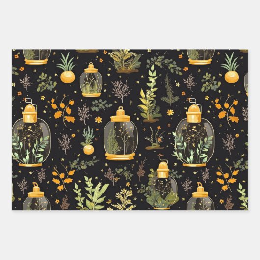 Decoupage Wrapping Paper Terrariums Set 3 Geschenkpapier Set (Vorderseite 2)