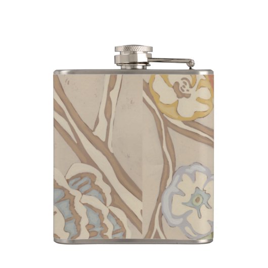 Decrative Organza-Chintz-Blumenmuster Flachmann (Rückseite)