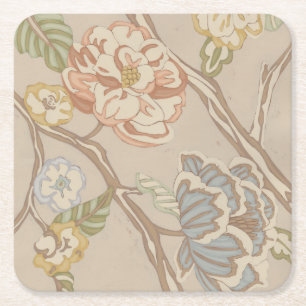 Decrative Organza-Chintz-Blumenmuster Rechteckiger Pappuntersetzer