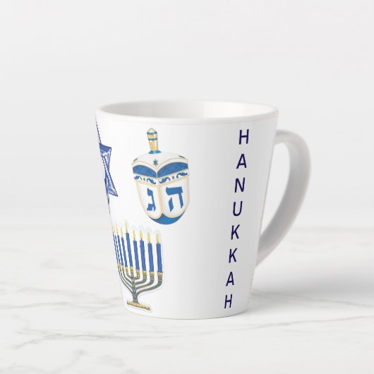 Ded Blue & White Hanukkah Small Milchtasse (Rechte Ecke)
