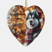Ded Christmas Husky Dog Pet Keramik Ornament (Rechts)