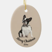 Ded Custom Foto Christmas Boston Terrier Dog Keramik Ornament (Hinten)