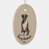 Ded Custom Foto Christmas Boxer Dog Keramik Ornament (Rechts)
