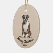 Ded Custom Foto Christmas Boxer Dog Keramik Ornament (Links)